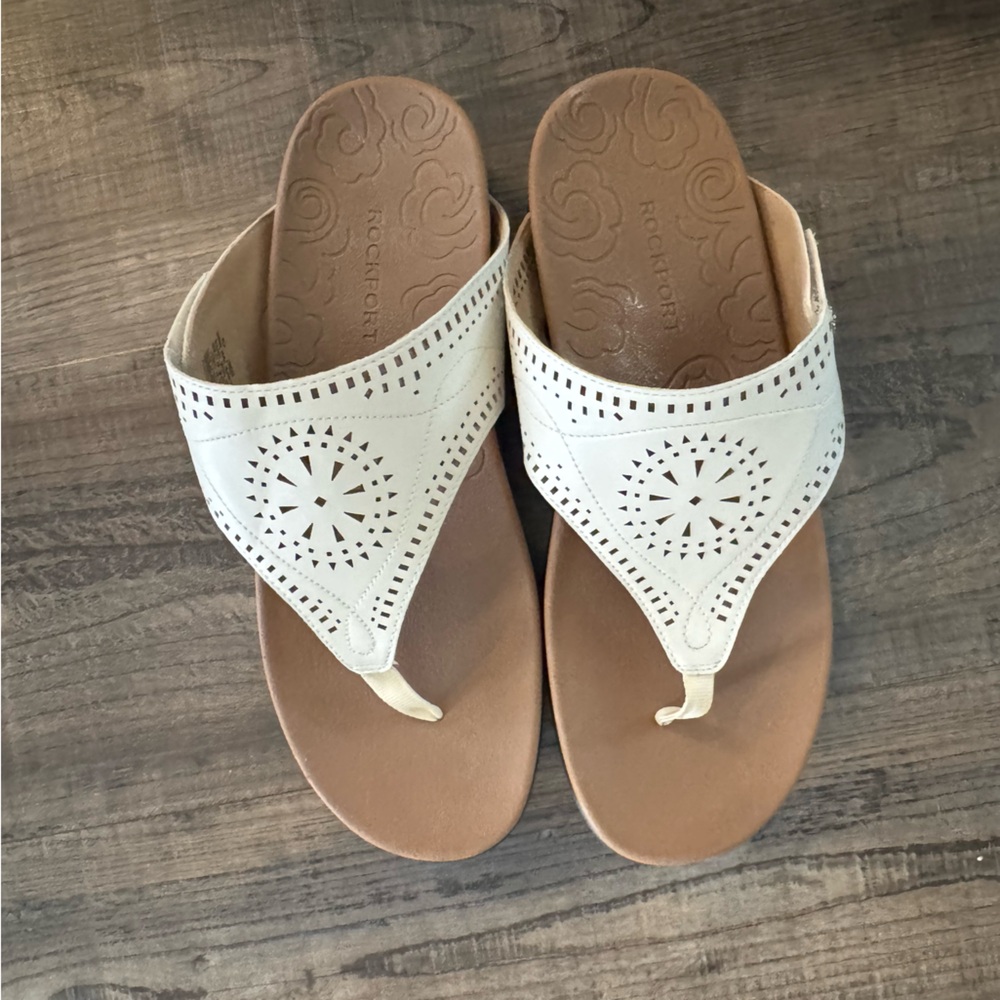 Rockport Women's Cream and Tan Sandals